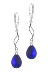 Feather Ext. Earrings with frosted violet pendant, comes with .925 sterling silver lever-backs for secure and comfortable wear.
