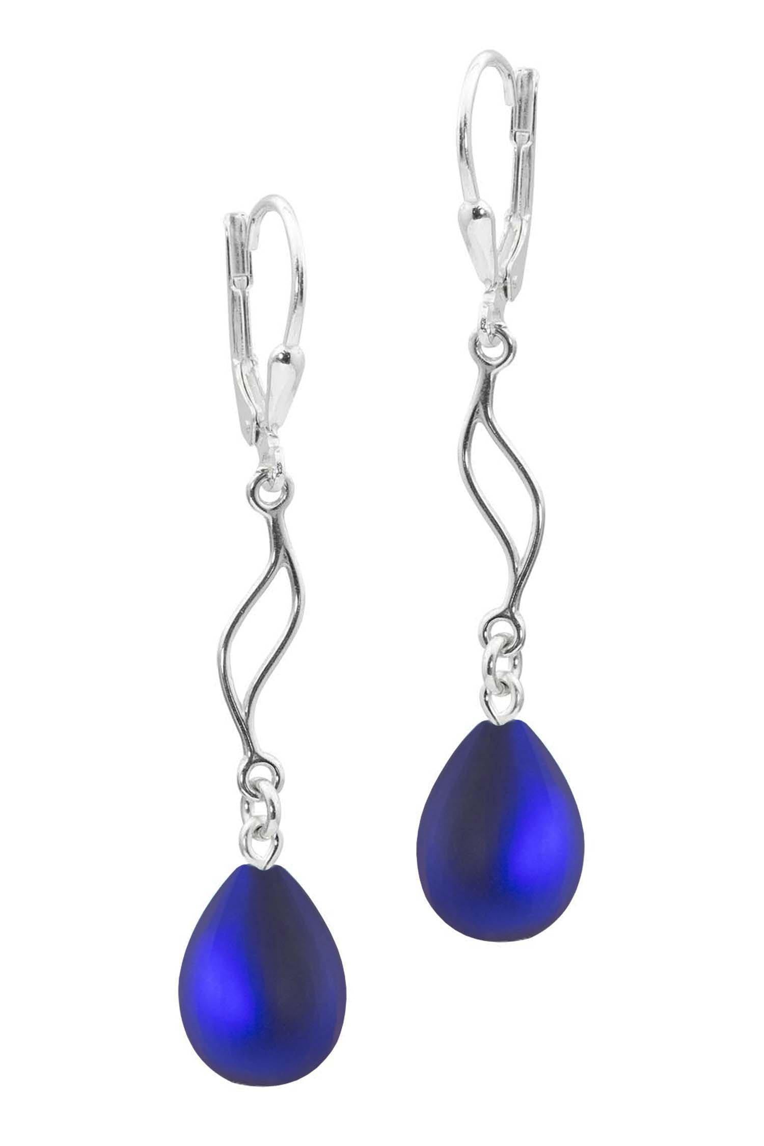 Feather Ext. Earrings with frosted violet pendant, comes with .925 sterling silver lever-backs for secure and comfortable wear.
