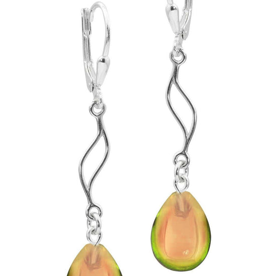 Feather Ext. Earrings with polished fire pendant, comes with .925 sterling silver lever-backs for secure and comfortable wear.