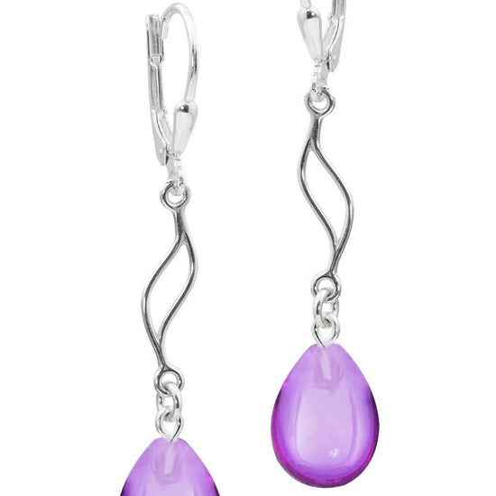 Feather Ext. Earrings with polished pink pendant, comes with .925 sterling silver lever-backs for secure and comfortable wear.