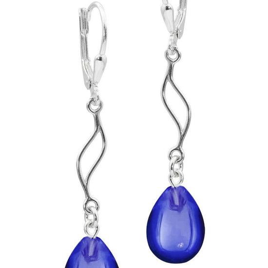 Feather Ext. Earrings with polished violet pendant, comes with .925 sterling silver lever-backs for secure and comfortable wear.