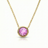  Halo Crystal Necklace, a stunning centerpiece in our Pendant collection that radiates pure elegance. This exquisite necklace showcases a dazzling 9mm pink crystal, durable 18k gold stainless with a 16"-18" adjustable chain.