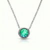  Halo Crystal Necklace, a stunning centerpiece in our Pendant collection that radiates pure elegance. This exquisite necklace showcases a dazzling 9mm green crystal, durable stainless steel with a 16"-18" adjustable chain.