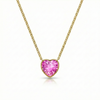 Heart Crystal Necklace with 18K gold stainless steel chain and an exquisite pendant features an intricate design with a radiant pink crystal centerpiece. 