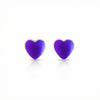 Heart Stud Earrings featuring a stunning 7mm frosted violet stone set in .925 sterling silver posts.