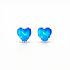 Heart Stud Earrings featuring a stunning 7mm polished blue stone set in .925 sterling silver posts.