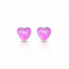 Heart Stud Earrings featuring a stunning 7mm polished pink stone set in .925 sterling silver posts.