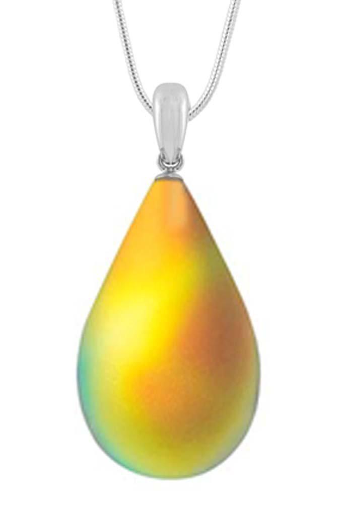 Large Drop Pendant comes with our best 1.2mm sterling silver snake chain, 18" long with frosted fire stone.