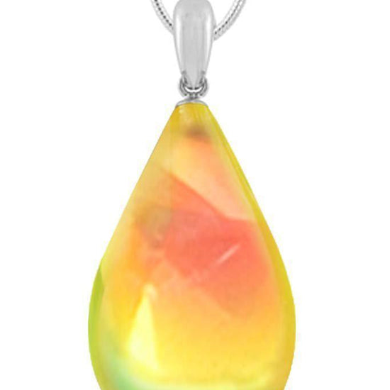 Large Drop Pendant comes with our best 1.2mm sterling silver snake chain, 18" long with polished fire stone.
