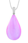 Large Drop Pendant comes with our best 1.2mm sterling silver snake chain, 18" long with polished pink stone.