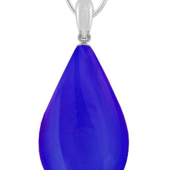 Large Drop Pendant comes with our best 1.2mm sterling silver snake chain, 18" long with polished violet stone.