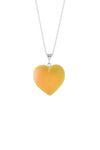 Large Heart Pendant with .925 sterling silver components. It comes with Sterling silver .7mm box chain, 18" included with the frosted fire pendant.
