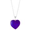 Large Heart Pendant with .925 sterling silver components. It comes with Sterling silver .7mm box chain, 18" included with the frosted violet pendant.