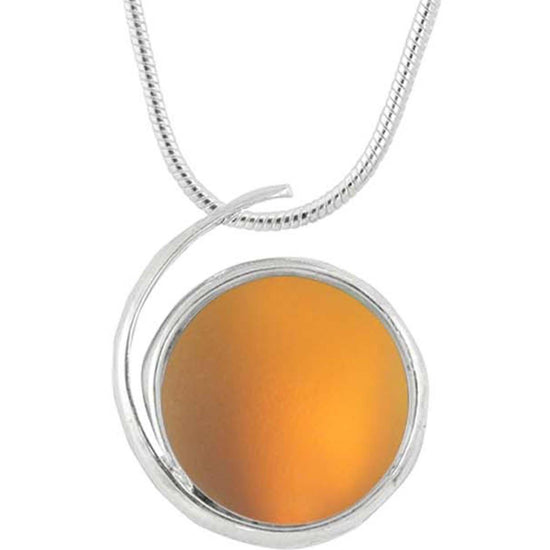 Large Wave Pendant, where it represents the "O" of Ocean Beach, while the surrounding silver symbolizes the "B." Crafted with .925 sterling silver components, the pendant comes with a 1mm sterling silver snake chain, 18" long with a frosted fire stone.