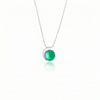 Large Sterling Silver Crystal Wave Pendant, where it represents the "O" of Ocean Beach, while the surrounding silver symbolizes the "B." Crafted with .925 sterling silver components, the pendant comes with a 1mm sterling silver snake chain, 18" long with a frosted green stone.