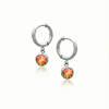 Lunar Hoop Earrings, these earrings feature dainty 5mm fire stone circles with silver stainless.