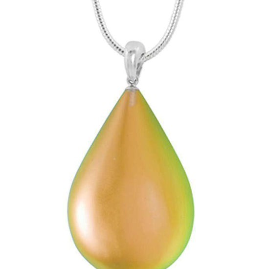 Medium Drop Pendant is a beautiful, simple, and elegant which includes an 18" sterling silver 1mm snake chain with the  frosted fire pendant.
