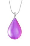 Medium Drop Pendant is a beautiful, simple, and elegant which includes an 18" sterling silver 1mm snake chain with the  frosted pink pendant.