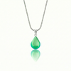 Medium Drop Pendant is a beautiful, simple, and elegant piece that includes an 18" sterling silver 1mm snake chain with the polished green pendant.