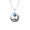 Mermaid Pendant features a beautiful mermaid sitting gracefully beneath a stunning 9mm glowing, frosted blue crystal. The pendant comes with an 18" sterling silver .7mm box chain included.