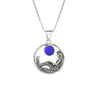 Mermaid Pendant features a beautiful mermaid sitting gracefully beneath a stunning 9mm glowing, frosted violet crystal. The pendant comes with an 18" sterling silver .7mm box chain included.