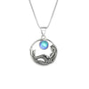 Mermaid Pendant features a beautiful mermaid sitting gracefully beneath a stunning 9mm glowing, polished aqua crystal. The pendant comes with an 18" sterling silver .7mm box chain included.