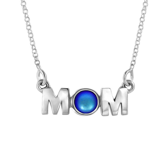 MOM Pendant crafted with utmost precision and attention to detail. Made with high-quality materials. The frosted blue pendant comes with an 18" sterling silver .7mm box chain included.