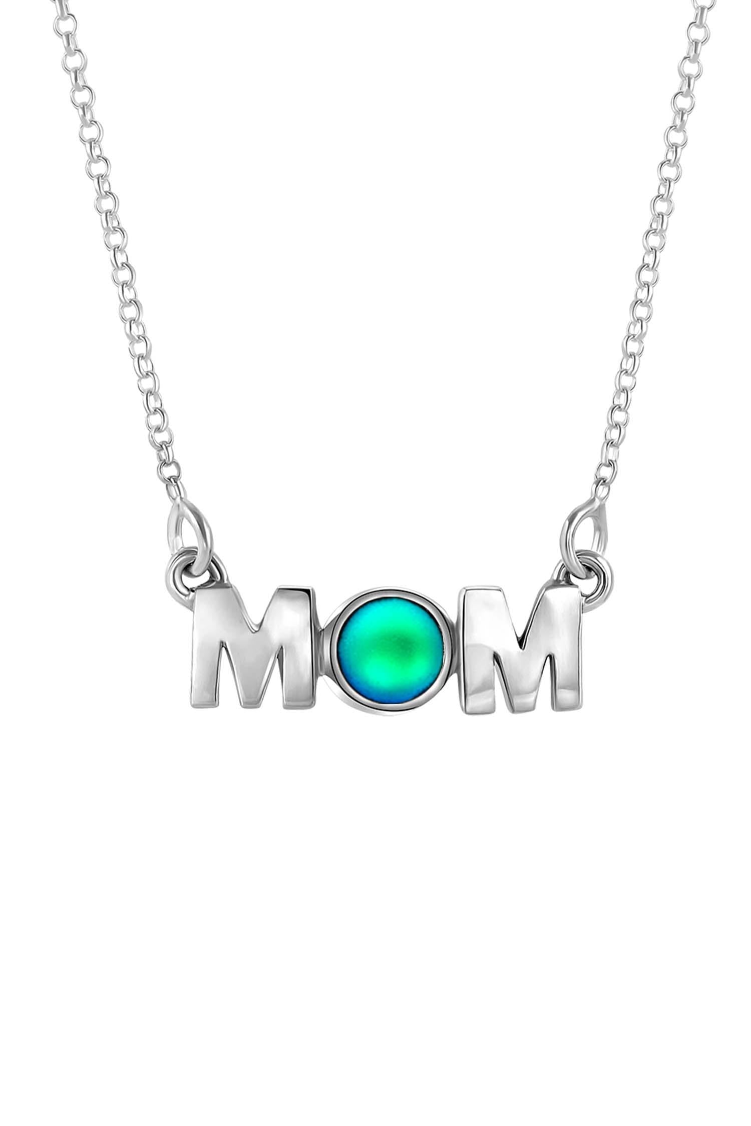 MOM Pendant crafted with utmost precision and attention to detail. Made with high-quality materials. The frosted green pendant comes with an 18" sterling silver .7mm box chain included.