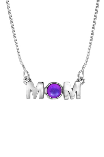 MOM Pendant crafted with utmost precision and attention to detail. Made with high-quality materials. The frosted violet pendant comes with an 18" sterling silver .7mm box chain included.