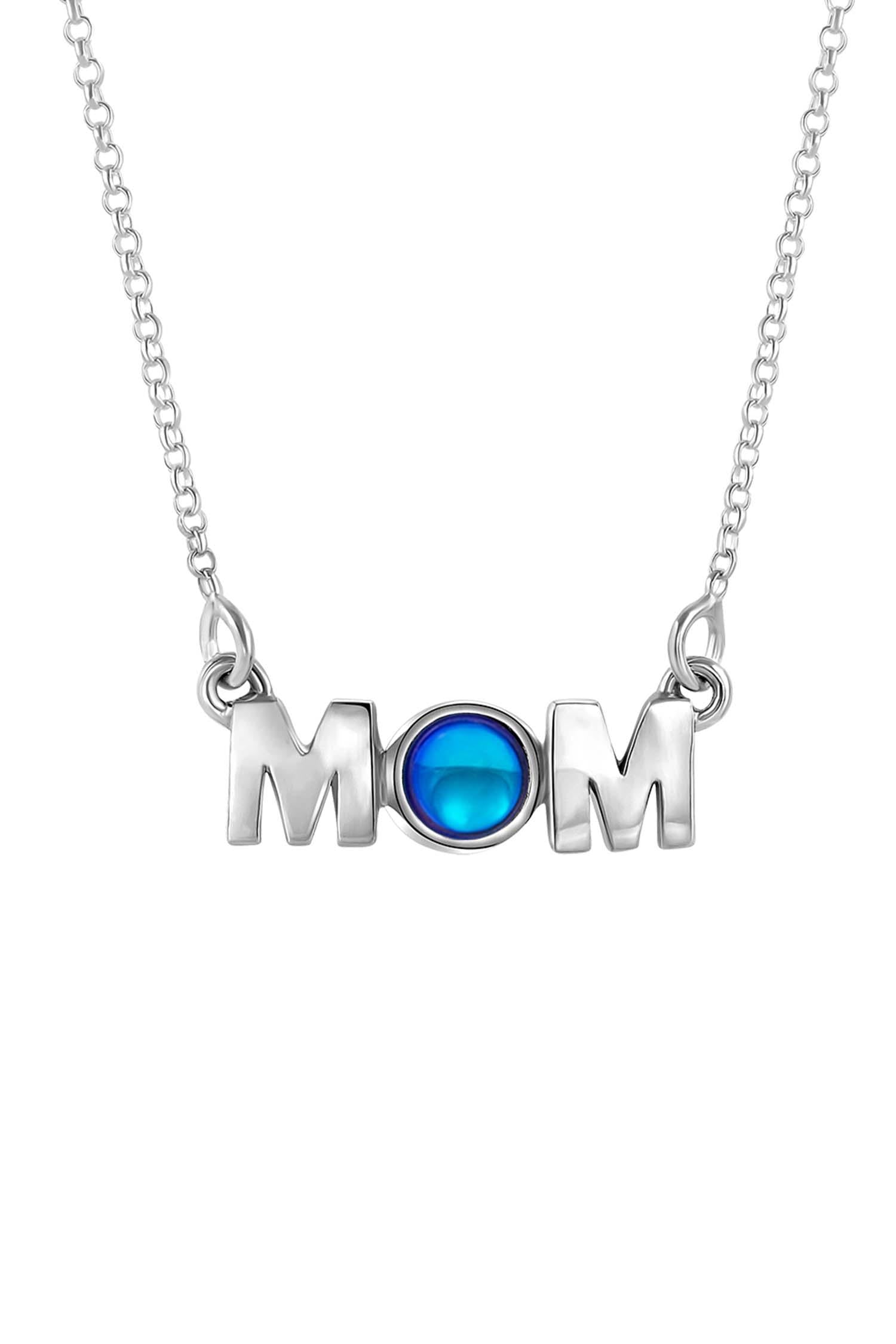 MOM Pendant crafted with utmost precision and attention to detail. Made with high-quality materials. The polished blue pendant comes with an 18" sterling silver .7mm box chain included.