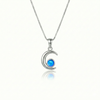 Moon Pendant crafted from high-quality materials, comes with an 18" sterling silver  chain and 5mm polished blue stone.