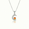 Moon Pendant crafted from high-quality materials, comes with an 18" sterling silver  chain and 5mm polished fire stone.