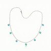 Multi Stone Necklace featuring radiant 5mm blue/green stones arranged in a harmonious multi-stone composition. The adjustable 16-18" stainless silver chain provides flexibility to suit your preferred drape and neckline. Crafted for those who appreciate quality materials and thoughtful design. 