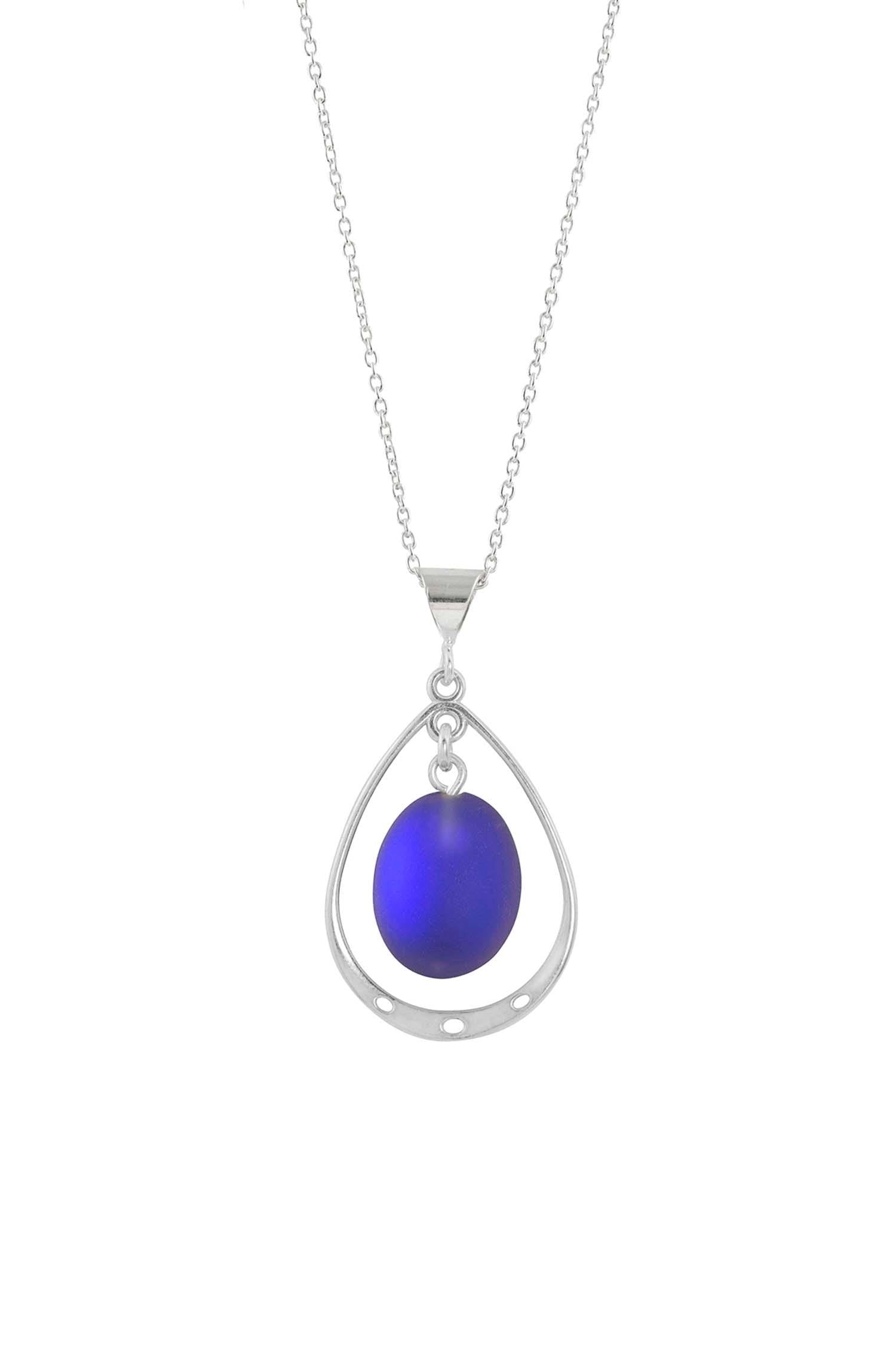 Crystal Oval with Sterling Silver Loop Pendant by LeightWorks