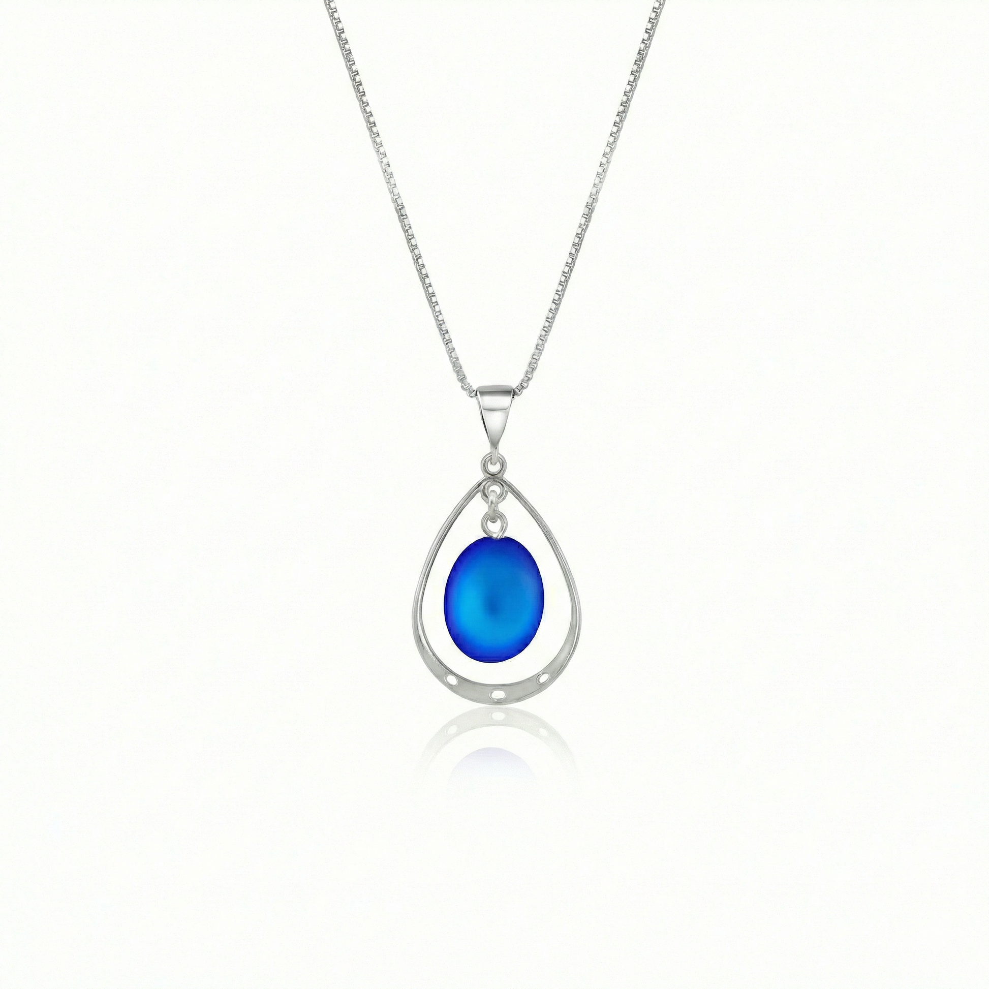 Crystal Oval with Sterling Silver Loop Pendant by LeightWorks