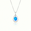 Oval with Loop Pendant handmade pendant pairs beautifully with any outfit, and you’ll love how the polished blue crystal oval shines with an iridescent glow of color from within. The pendant comes with an 18" sterling silver .7mm box chain included.