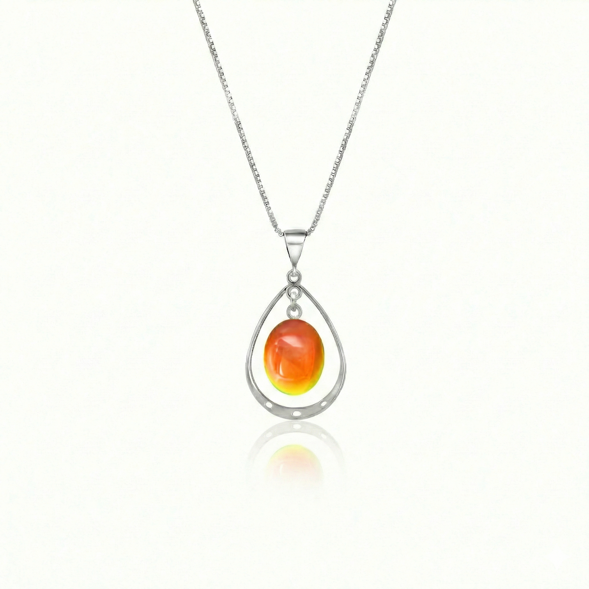 Crystal Oval with Sterling Silver Loop Pendant by LeightWorks Crystal Oval with Sterling Silver Loop Pendant by LeightWorks