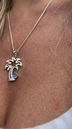 Sterling Silver Crystal Palm Tree Pendant