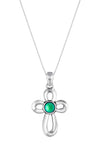 Ribbon Cross Pendant features a beautifully crafted design that adds a touch of elegance to the traditional cross, creating an eye-catching look.  At the center, our signature color-changing frosted green crystal beautifully enhances this classic religious symbol. These earrings are crafted from high-quality sterling silver, ensuring durability and shine. 