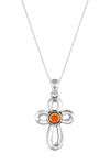 Ribbon Cross Pendant features a beautifully crafted design that adds a touch of elegance to the traditional cross, creating an eye-catching look.  At the center, our signature color-changing polished fire crystal beautifully enhances this classic religious symbol. These earrings are crafted from high-quality sterling silver, ensuring durability and shine. 