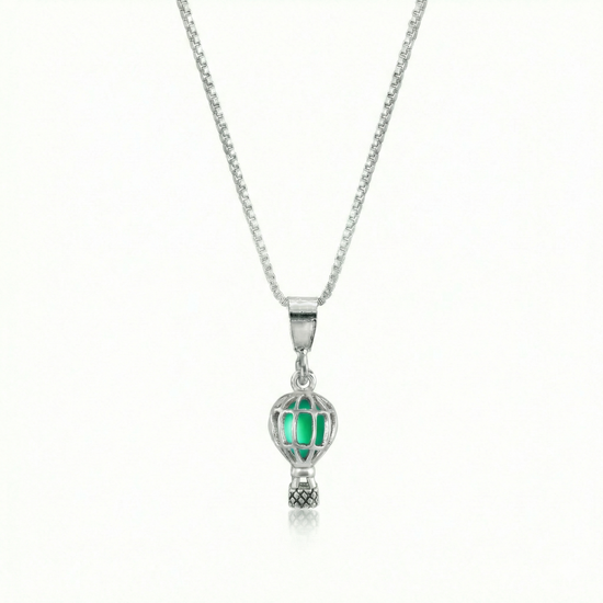 Small Balloon Pendant crafted from high-quality sterling silver and a frosted green pendant features a delicate design, perfect for expressing your fun and creative side., includes an 18” chain for comfortable wear.