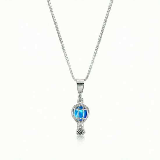 Small Balloon Pendant crafted from high-quality sterling silver and a polished blue pendant features a delicate design, perfect for expressing your fun and creative side., includes an 18” chain for comfortable wear.