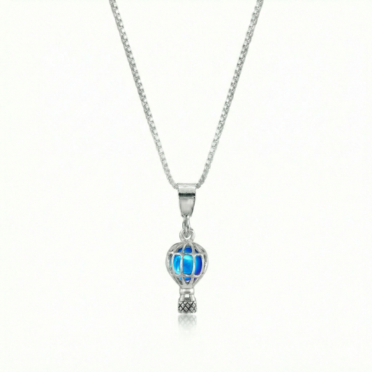 Small Balloon Pendant crafted from high-quality sterling silver and a polished blue pendant features a delicate design, perfect for expressing your fun and creative side., includes an 18” chain for comfortable wear.