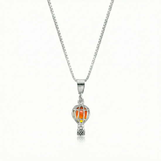 Small Balloon Pendant crafted from high-quality sterling silver and a polished fire pendant features a delicate design, perfect for expressing your fun and creative side., includes an 18” chain for comfortable wear.