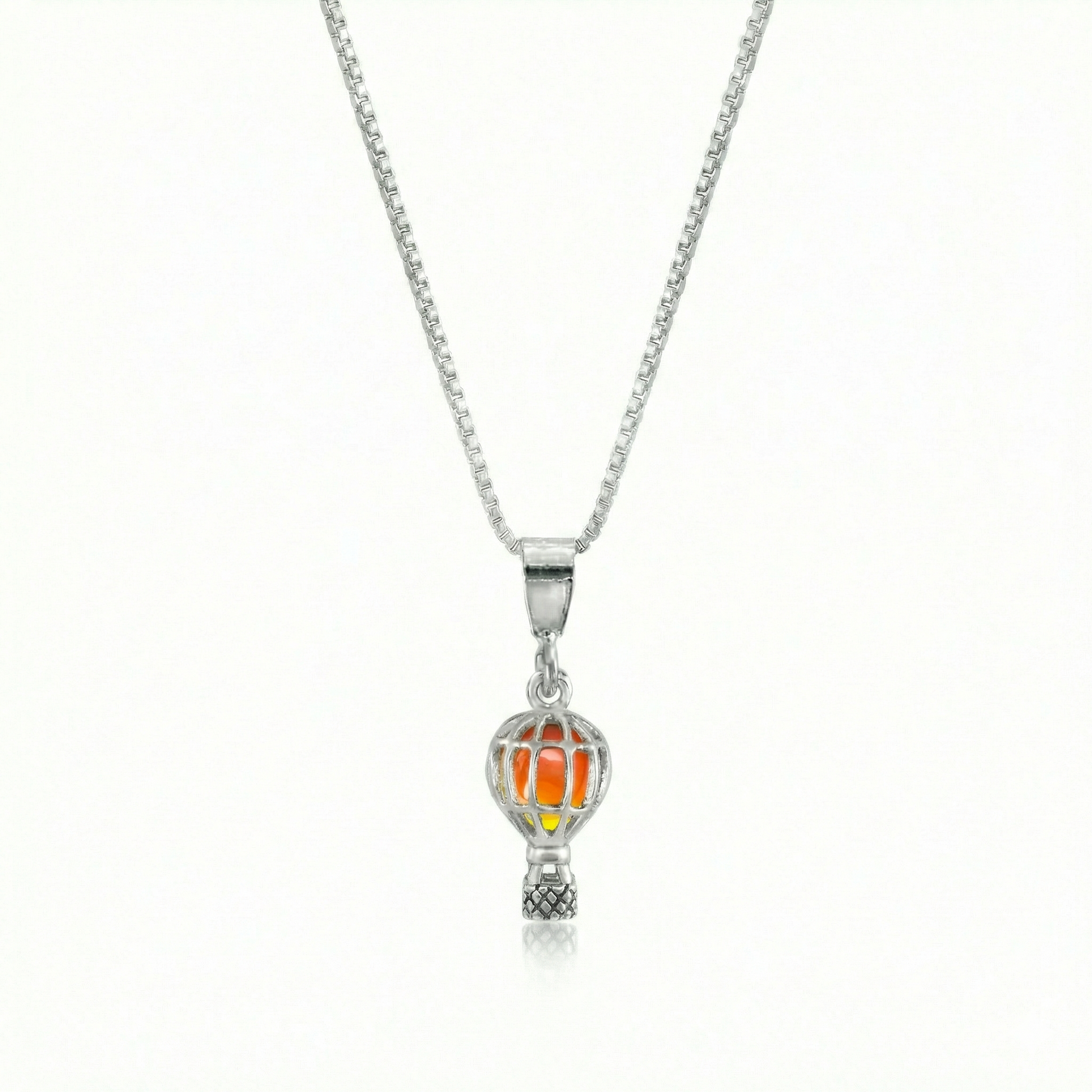 Small Balloon Pendant crafted from high-quality sterling silver and a polished fire pendant features a delicate design, perfect for expressing your fun and creative side., includes an 18” chain for comfortable wear.