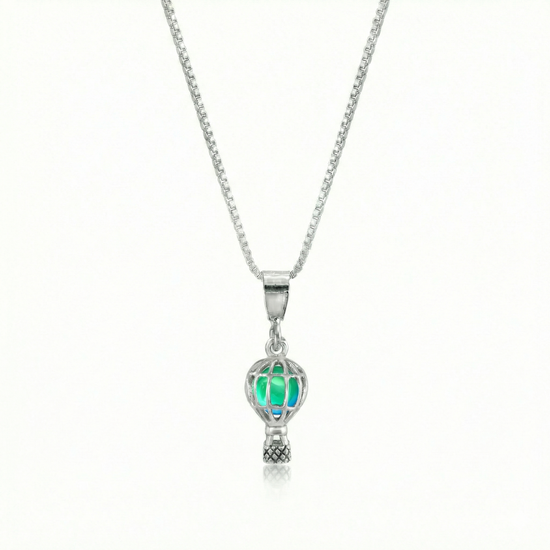 Small Balloon Pendant crafted from high-quality sterling silver and a polished green pendant features a delicate design, perfect for expressing your fun and creative side., includes an 18” chain for comfortable wear.