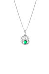 Small Bear Paw Pendant crafted from high-quality sterling silver. The pendant with frosted green stone comes with an 18” sterling silver .7mm box chain, providing a comfortable fit