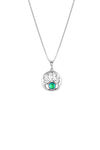 Small Bear Paw Pendant crafted from high-quality sterling silver. The pendant with polished green stone comes with an 18” sterling silver .7mm box chain, providing a comfortable fit
