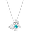 Small Butterfly Pendant crafted with exquisite attention to detail, showcasing a beautiful sterling silver butterfly design with frosted aqua stone that symbolizes transformation and beauty. Comes with an 18" sterling silver .7mm box chain included, ensuring a ready-to-wear accessory.