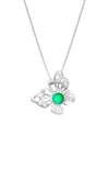 Small Butterfly Pendant crafted with exquisite attention to detail, showcasing a beautiful sterling silver butterfly design with frosted green stone that symbolizes transformation and beauty. Comes with an 18" sterling silver .7mm box chain included, ensuring a ready-to-wear accessory.